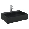 Vasque 50x38x11 cm fonte minérale/marbre noir mat 
