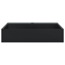 Vasque 50x38x11 cm fonte minérale/marbre noir mat 