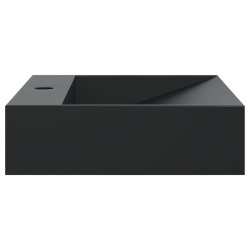 Vasque 50x38x11 cm fonte minérale/marbre noir mat 