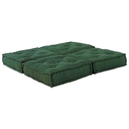 Poufs modulaires2 pcs en tissu vert 