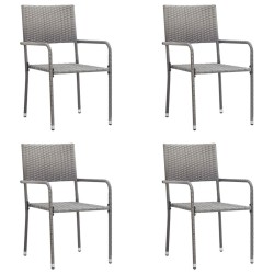 Ensemble à manger de jardin 5 pcs Gris Résine tressée 