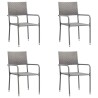 Ensemble à manger de jardin 5 pcs Gris Résine tressée 