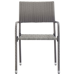 Ensemble à manger de jardin 5 pcs Gris Résine tressée 