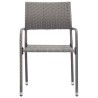 Ensemble à manger de jardin 5 pcs Gris Résine tressée 