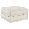 Canapé pouf modulable 2 placesconvertible en tissu crème 