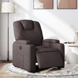 Fauteuil inclinable électrique Marron foncé Tissu 