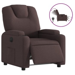 Fauteuil inclinable électrique Marron foncé Tissu 