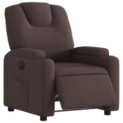 Fauteuil inclinable électrique Marron foncé Tissu 