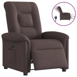 Fauteuil inclinable électrique Marron foncé Tissu 