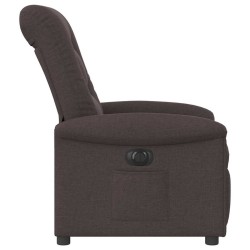 Fauteuil inclinable électrique Marron foncé Tissu 