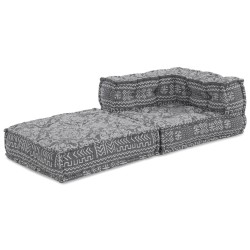 Pouf ModulaireGris Clair 70x70x54 en Tissu 