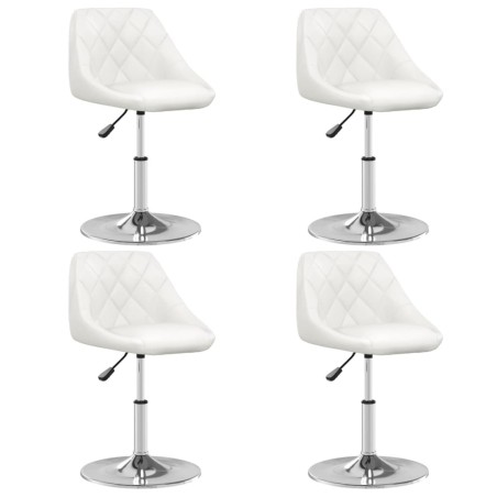 Chaises à manger lot de 4 blanc similicuir 