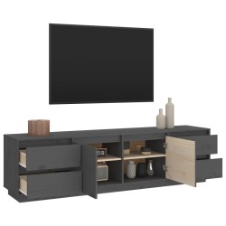 Meuble TV Gris 176x37x47,5 cm Bois de pin massif 