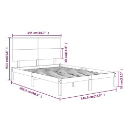 Cadre de lit sans matelas 140x200 cm bois massif de pin 