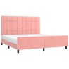 Cadre de lit sans matelas rose velours 
