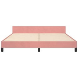 Cadre de lit sans matelas rose velours 