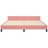 Cadre de lit sans matelas rose velours 