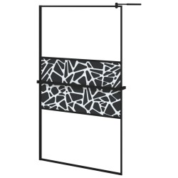 Paroi de douche avec étagère Noir 115x195cm Verre ESG&Aluminium 