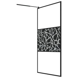 Paroi de douche avec étagère Noir 115x195cm Verre ESG&Aluminium 