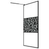 Paroi de douche avec étagère Noir 115x195cm Verre ESG&Aluminium 