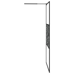 Paroi de douche avec étagère Noir 115x195cm Verre ESG&Aluminium 