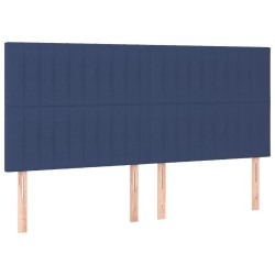 Tête de lit à LED Bleu 160x5x118/128 cm Tissu 
