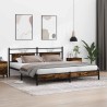 Cadre de lit en métal sans matelas chêne fumé 193x203 cm 