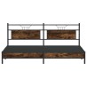 Cadre de lit en métal sans matelas chêne fumé 193x203 cm 
