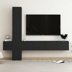 Ensemble de meubles TV 5 pcs Noir Bois d'ingénierie 