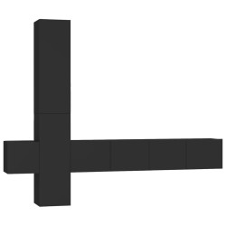 Ensemble de meubles TV 5 pcs Noir Bois d'ingénierie 