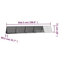 Cage pour lapin Gris 504,5x80,5x71 cm Acier galvanisé 