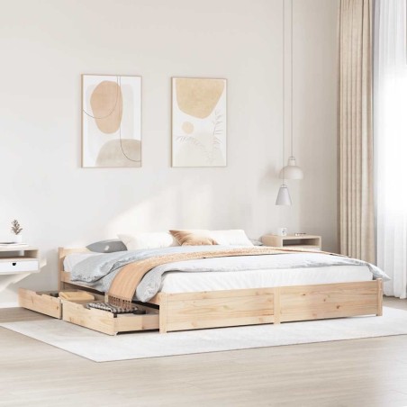 Cadre de lit sans matelas 180x200 cm bois massif de pin 
