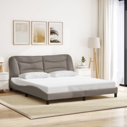 Cadre de lit sans matelas taupe 180x200 cm tissu 