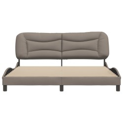 Cadre de lit sans matelas taupe 180x200 cm tissu 