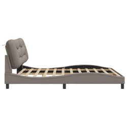 Cadre de lit sans matelas taupe 180x200 cm tissu 