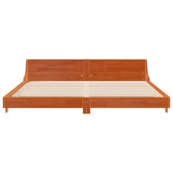 Cadre de lit sans matelas cire marron 200x200cm bois pin massif 
