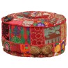 Pouf rond en coton fait à la main 40 x 20 cm Rouge 