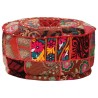 Pouf rond en coton fait à la main 40 x 20 cm Rouge 