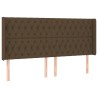 Tête de lit à LED Marron foncé 203x16x118/128 cm Tissu 