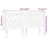 Tête de lit à LED Marron foncé 203x16x118/128 cm Tissu 