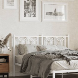 Tête de lit métal blanc 135 cm 