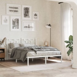 Tête de lit métal blanc 135 cm 