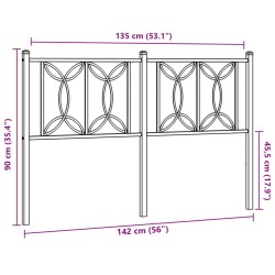 Tête de lit métal blanc 135 cm 