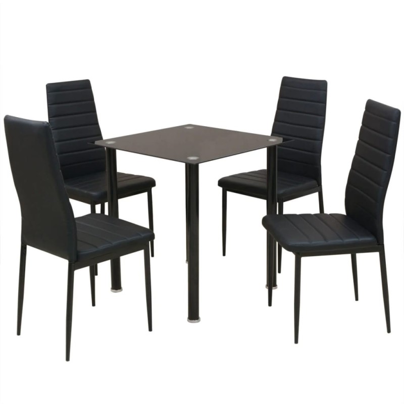 Ensemble table et chaise de salle à manger 5 pièces noir Ensemble table et chaise de salle à manger 5 pièces noir