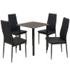 Ensemble table et chaise de salle à manger 5 pièces noir 