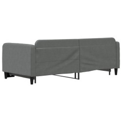 Lit de jour avec gigogne sans matelas gris foncé 90x190 cm 