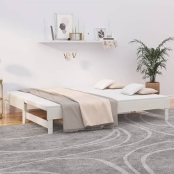 Lit coulissant sans matelas blanc 2x(100x200) cm 