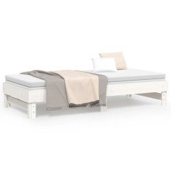 Lit coulissant sans matelas blanc 2x(100x200) cm 