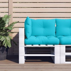Coussins de palette lot de 3 turquoise tissu Oxford 