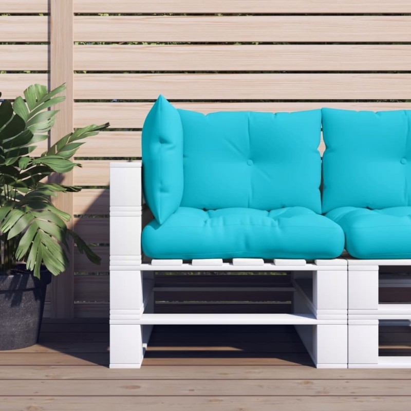 Coussins de palette lot de 3 turquoise tissu Oxford 